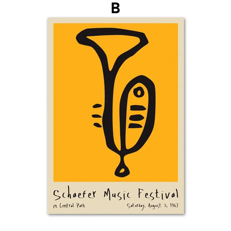 Abstraktes Wein Jazz Festival Rot Schwarze Katze Leinwandgemälde Wandkunst Nordische Poster und Drucke Wandbilder für Wohnzimmerdekor