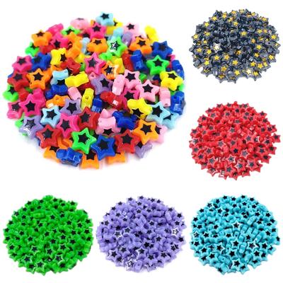 Star for Bracelet Earrings Making Colorblocking Creative Charms Acrylic DIY Jewelry Accessories Heart Pentagram Beads 30Pcs  Beads