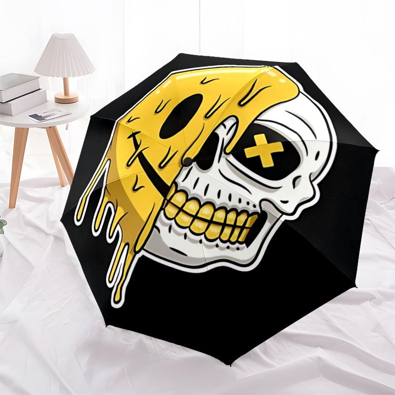 

1pc Donut Skull Automatic Open 8-Rib Windproof Umbrella, Travel & Commuting, Suitable for All Seasons