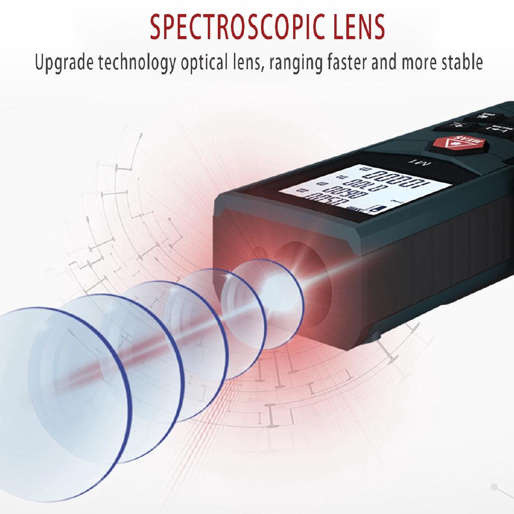 Digital Laser Distance Meter 40/60/80/100m Area Volume Pythagorean Measure Tool IP65 Protection Front and Rear Benchmark