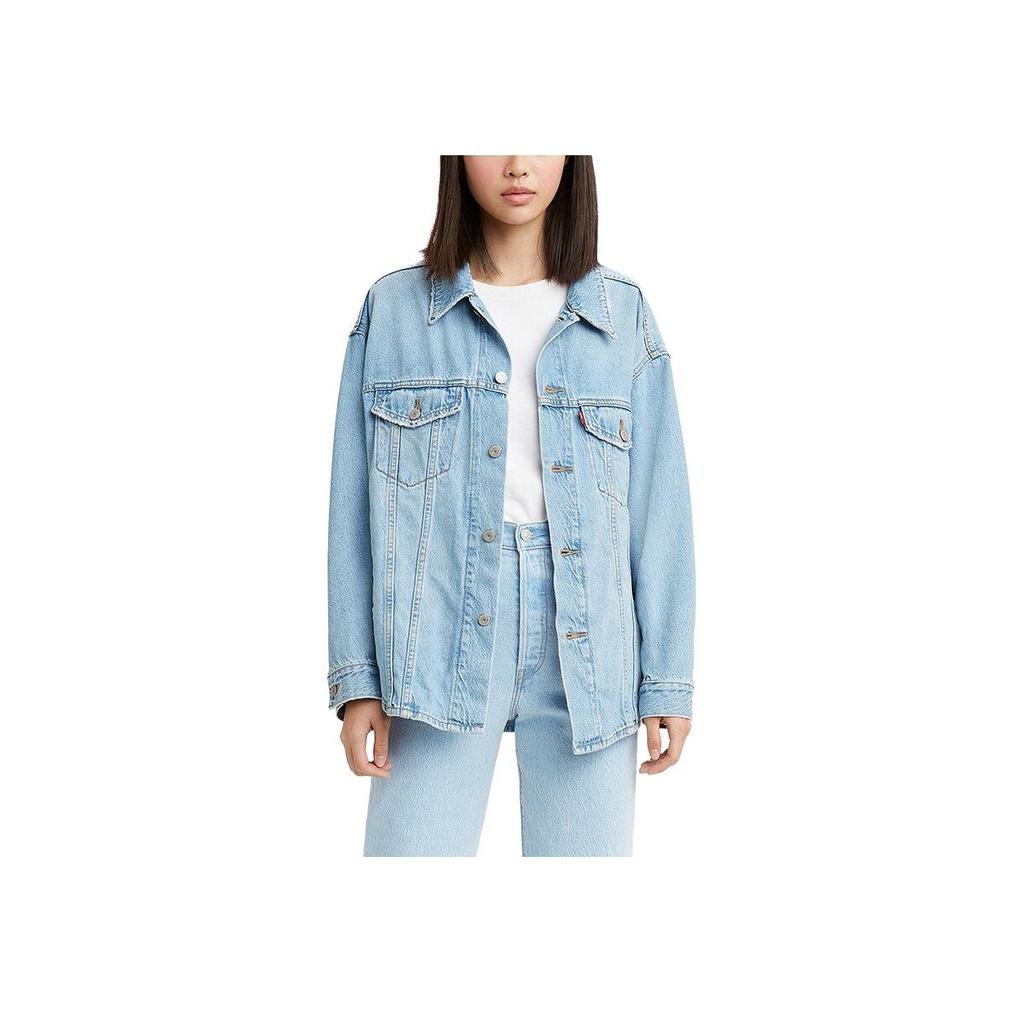 Levis Koszula Jeansowa z Długim Rękawem Jednolita Luźny Krój Codzienna Damska Jasnoniebieska A0811-0001