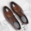 New Designer Brand Men Formal Shoes Luxury Banquet Groom's Wedding Shoes Retro Brown Men's Leather Casual Shoes Pointed Lace Up