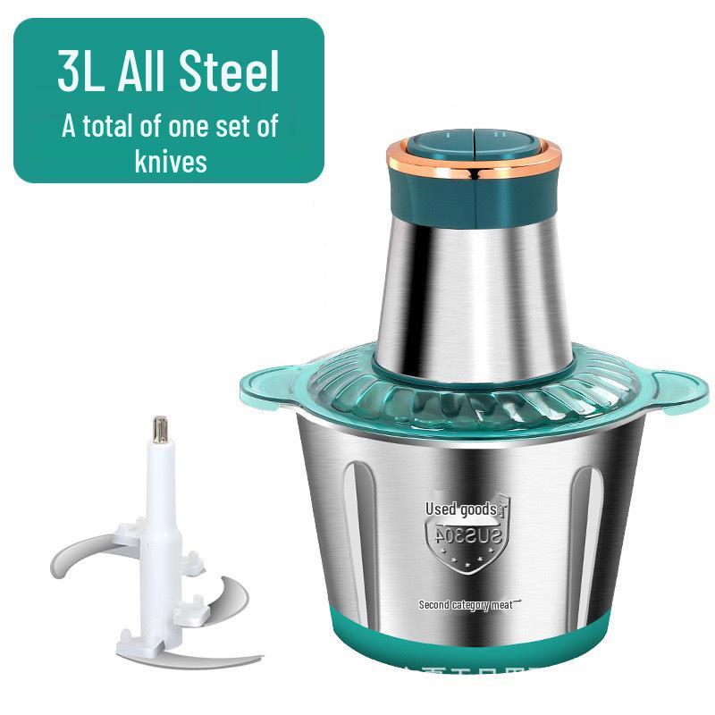 Compact Electric Meat Grinder: Stainless Steel, Large Capacity, Multifunctional for Meat, Garlic, and Food Processing.