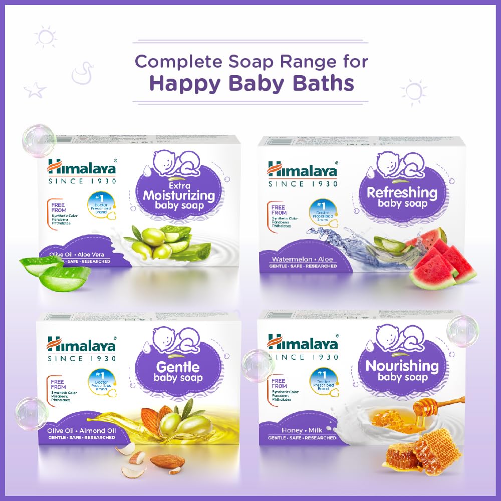 Himalaya Extra Moisturizing Baby Soap 75GM Gentle Winter Skin Care Pack