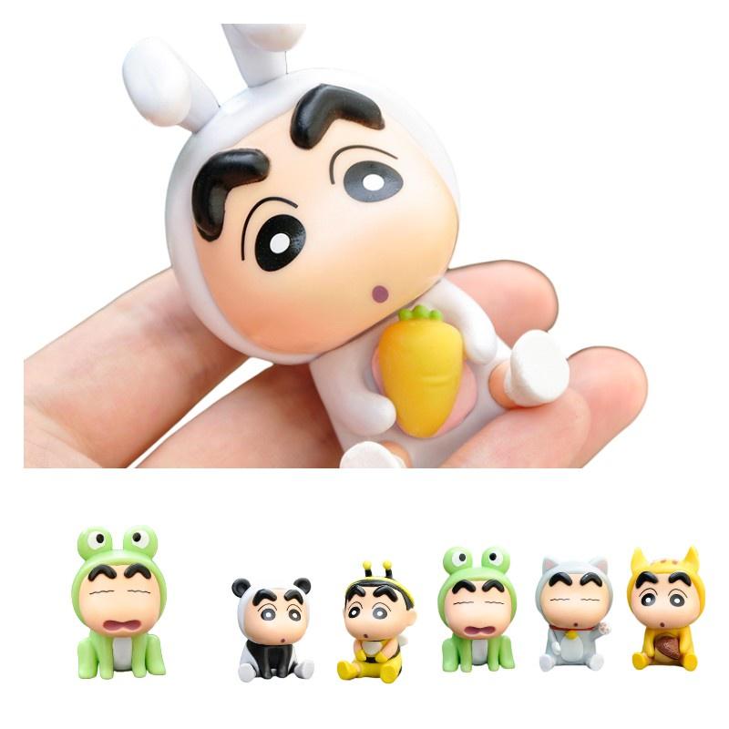 Adorable Crayon Shin-chan Pvc Figures For Desk, Car, Collection Set Of 6