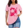 Ladies' Loose Comfortable Casual Fashionable  star Pattern Printed Round Neck Short Sleeved Shirt