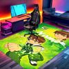 Custom Name Personalized Ben 10 Cartoon Print Carpet, Versatile Home Decor Rug, for Playroom, Apartment, Balcony, Entryway, Hallway Gift