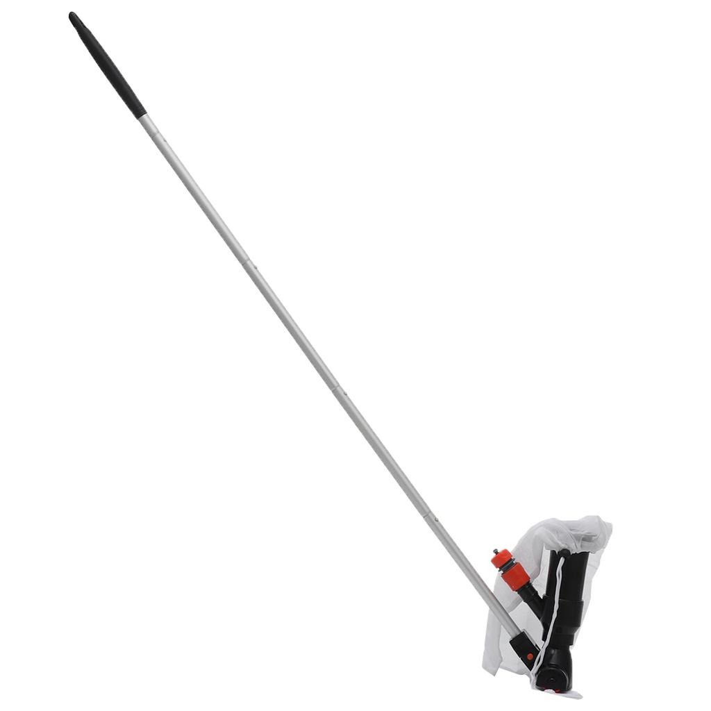 Pond Fountain Skimmer Bottom Vacuum Cleaner Brush Swimming Pool Cleaner Set With Handle Swimming Pool Cleaning Tool 120cm Silver