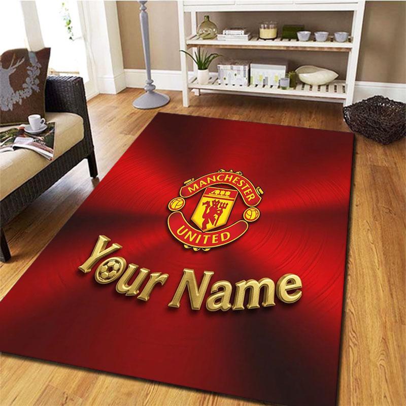 Manchester United F Custom Name Carpet Rug for Living Room Bedroom Home Sofa Decoration,Kids play Non-slip Floor Mat