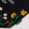 Mushroom Tote Bag Embroidered Black