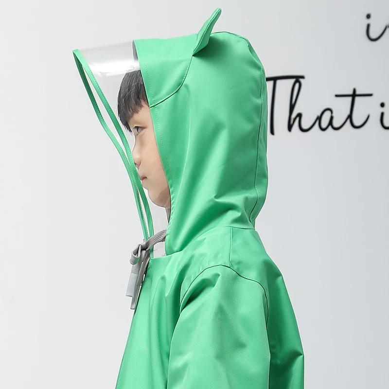 Kids Raincoat Girl with Schoolbag Primary School Student Body Long Cute Kindergarten Baby Poncho Thickened Korean Style