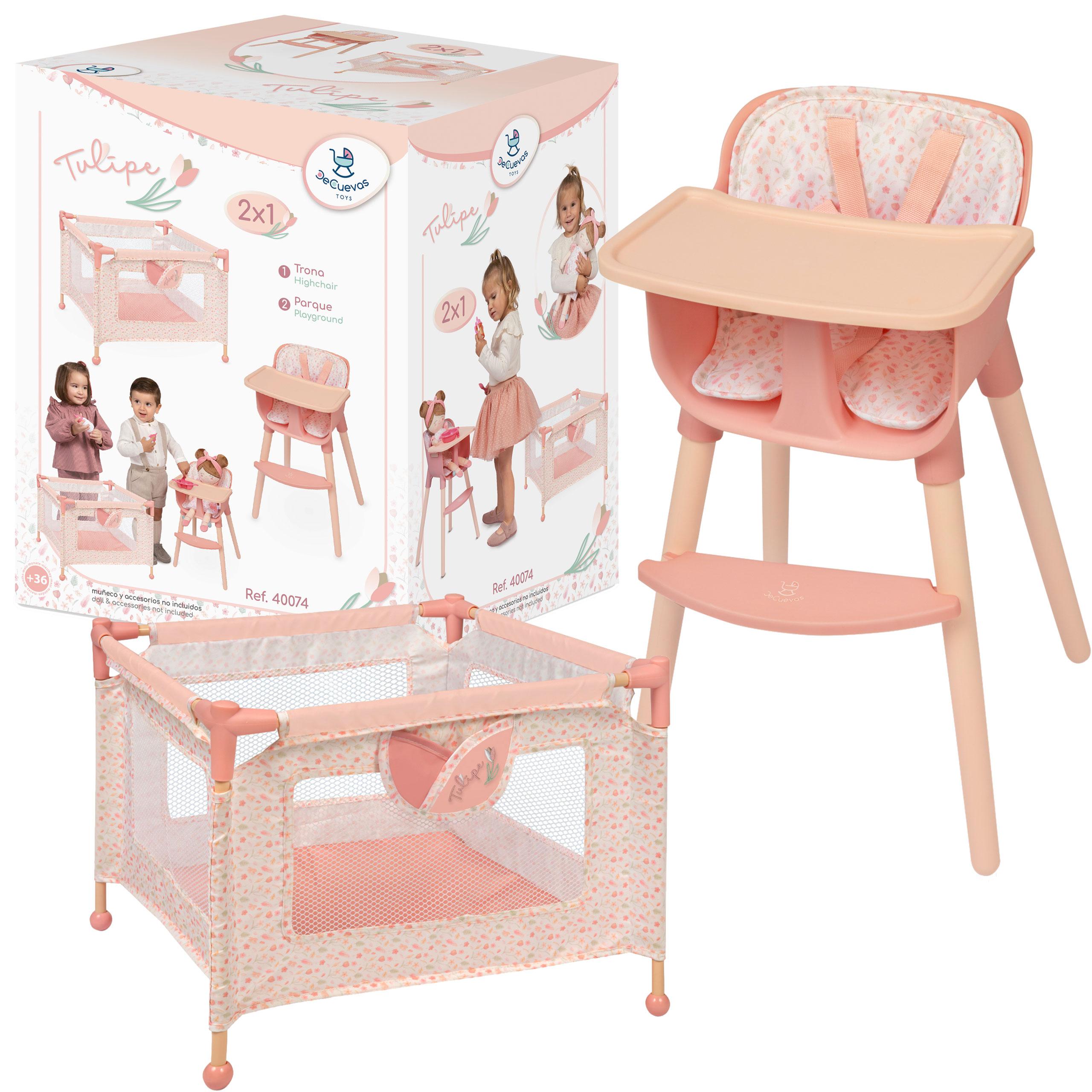 DeCuevas Toys 2 v 1 jídelní židlička a postýlka 40074