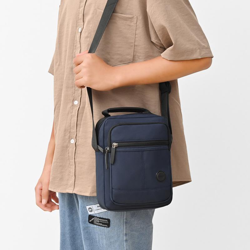 Męska Torba na Ramię Oxford Lekka Jednolity Kolor Dojazdowa Torba na Ramię Podróż Służbowa Wielowarstwowa Torba Crossbody