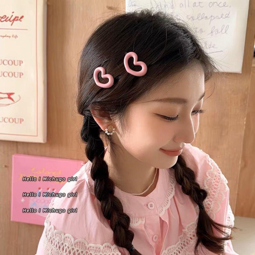 

10PCS Cute Heart Barrettes Hairpins Y2K Side Hair Clips 2024 Heart Style Snap Hairpins