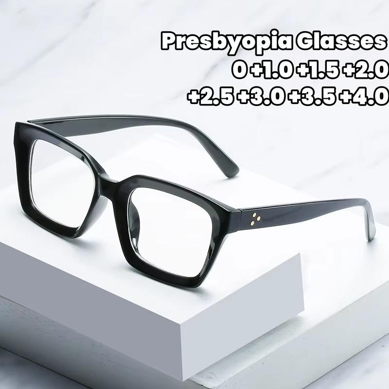 Monture Surdimensionnée Verres Clairs Lunettes de Lecture Anti Lumière Bleue Lunettes Carrées Vintage pour Presbytie Lunettes d'Ordinateur Anti Lumière Bleue Lunettes Unisexe