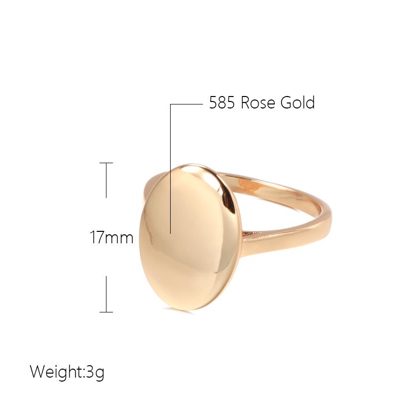 Fashion Glossy Ring For Women  Rose Gold Simple Oval Lucky Ring High Quality Daily Fine Jewelry