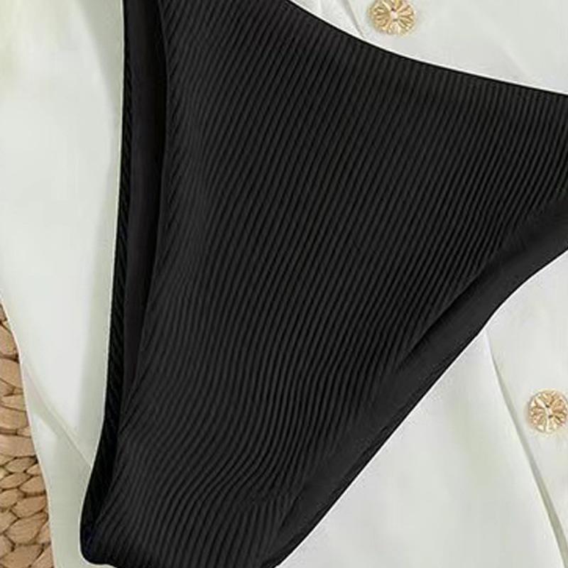 Dámské sexy bikiny s halterovým výstřihem v jednobarevném provedení - dvoudílné na dovolenou
