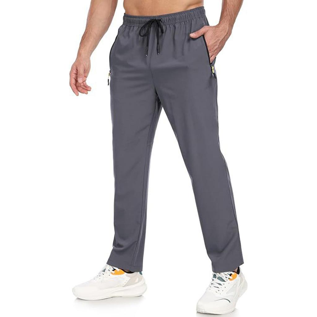 Men's -Color Quick-Dry Pants Outdoor Casual Straight-Leg Loose-Fit Fitness Hiking Camping Pants