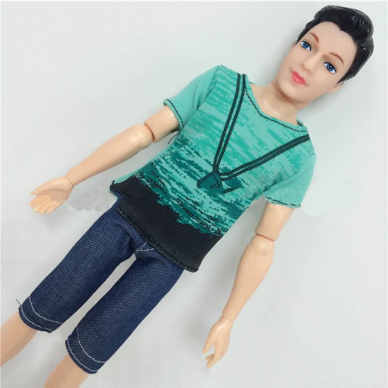 3SetsTops Hemd Kurze Jeans Hosen Kleidung Für Ken Puppe Outfits Kleidung Für Barbies Freund Ken Puppen Puppenhaus Zubehör Kinder Spielzeug