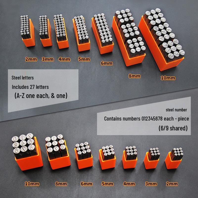 Steel Letter & Number Punch Set, 2-10mm, A-Z, Engraving Stamps