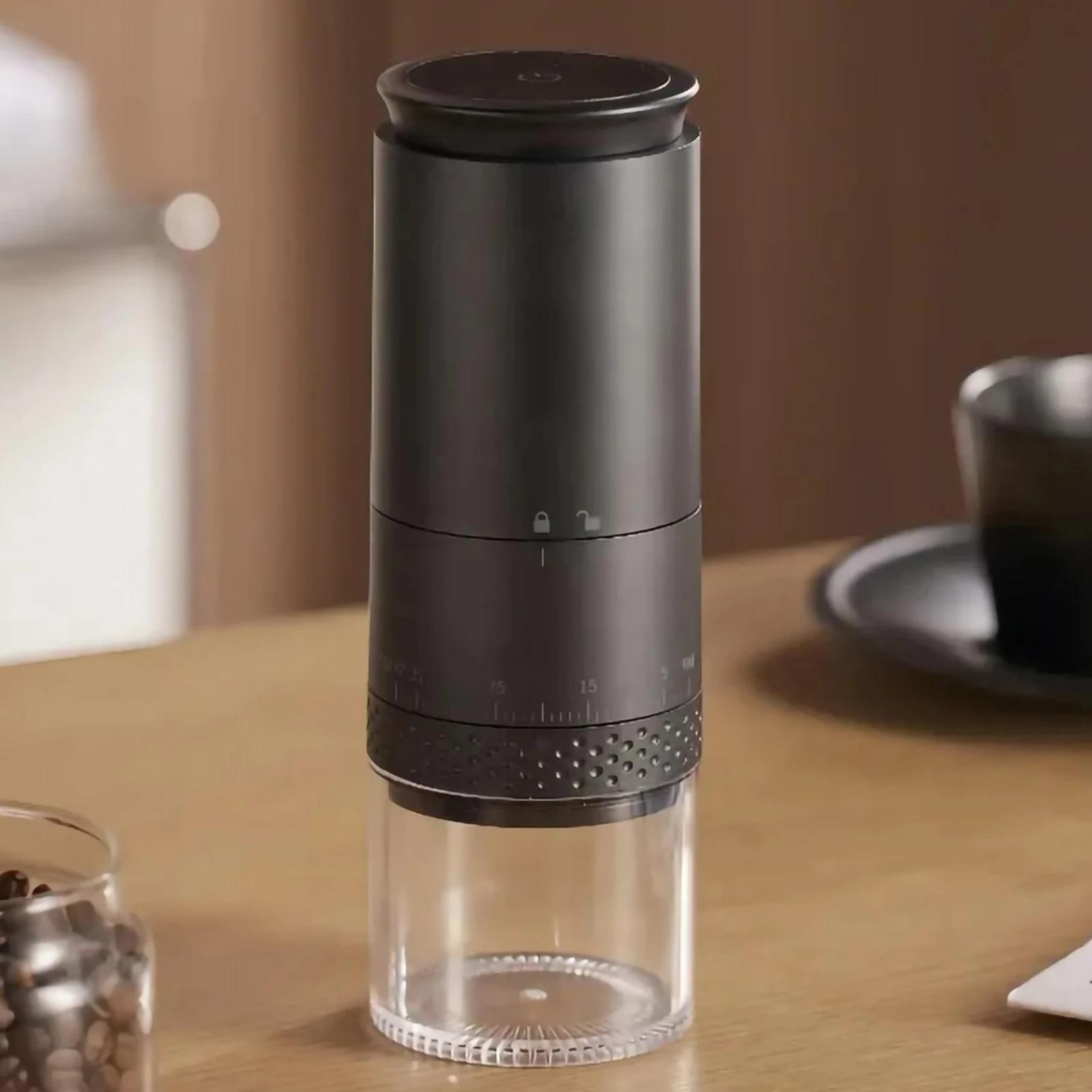 

1500mAh Electric Coffee Grinder ExternallyAdjustable Type-c charging Coffee BurrGrinder Bean Grinding Machine CoffeeMaker чорний