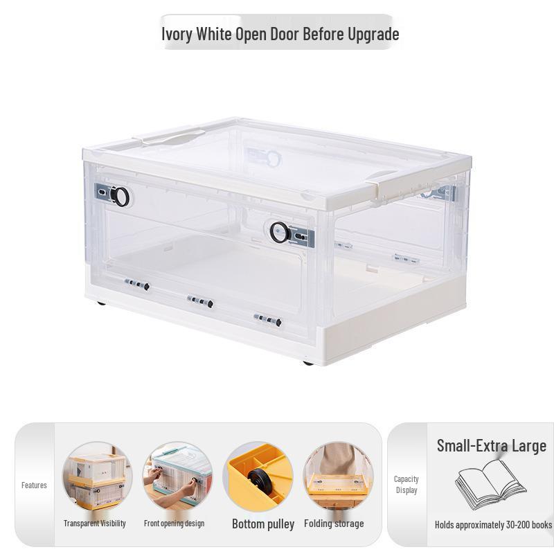 Transparent Foldable Storage Box with Five-Sided Opening for Clothes, Quilts, and Toys