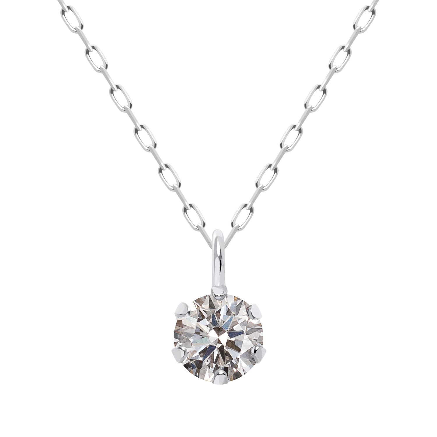 

Single Diamond Necklace K18 White Gold [Sears] 0.1ct Women s n7979b-w