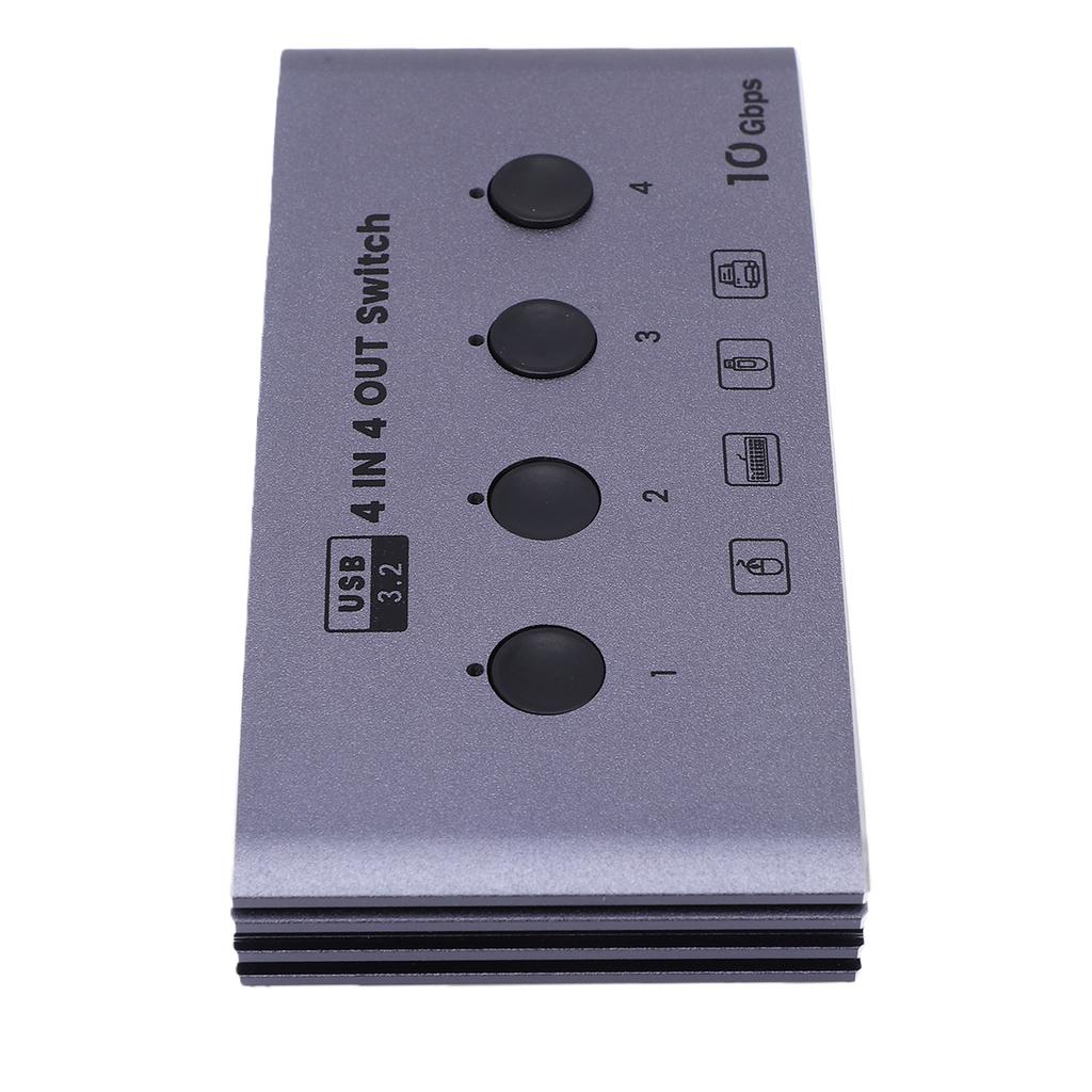 4X4 USB 3.2 Switch 10Gbps High Speed Type C USB A Switch Selector for Keyboard Mouse Printer Scanner EU Plug