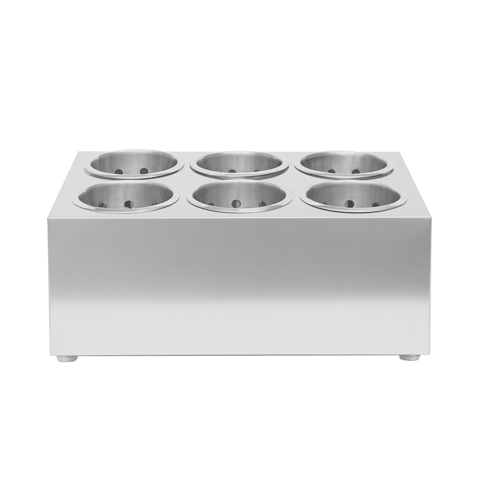 Коммерческий 6-отверстий Нержавеющая сталь Цилиндрический Держатель для столовых приборов Органайзер-подставка
