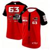 2026 Verão Novo Francesco Bagnaia 63 Equipe de Corrida Masculina Esportes ao Ar Livre Secagem Rápida Manga Curta Camiseta Tamanho 93 Edição Fã Top
