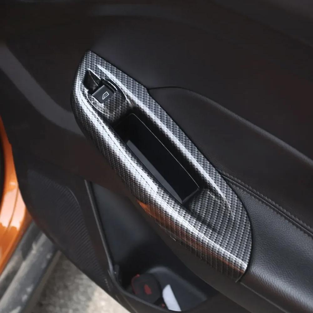 ABS Car Window Lifter Panel Frame Decoration Cover Trim Sticker For Ford Focus 3 MK3 MK4 2015-2018 Interior Accessories