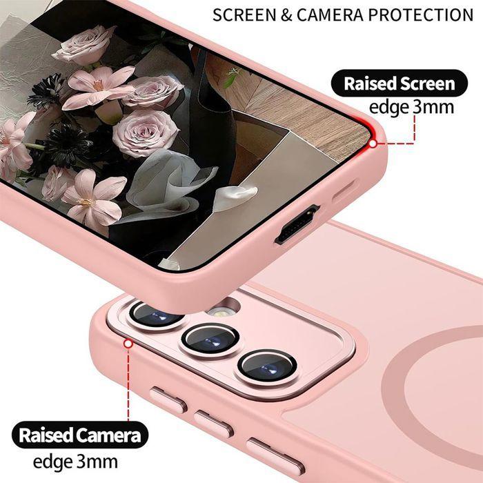 Coque de Protection - BOOLING - Samsung Galaxy A17 4G/5G - Rigide - Rose - Anneau Magnétique