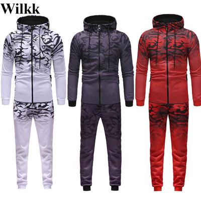 TOP Fighting Mens Winter Tracksuits Fleece Camo Jogging Suits Thick Hoodies Sweatsuits Sports
