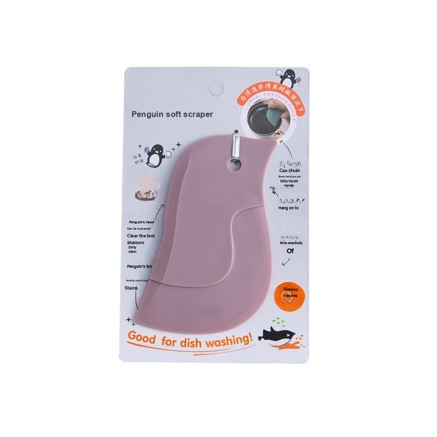 3 Pcs Penguin Soft Type Scraper Kitchen Oil Scraper Cleaning Pad Baking Kitchen Gadget