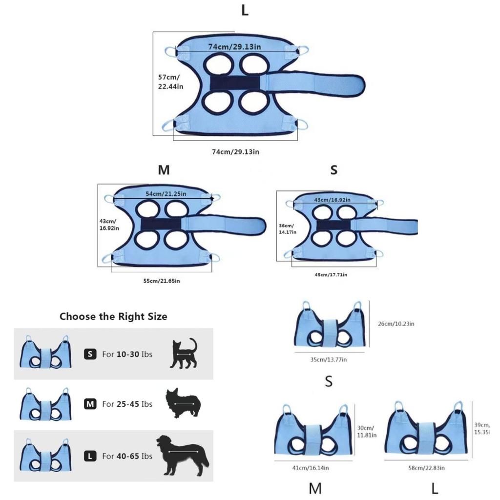 Dog Grooming Support | Breathable Mesh Fabric, Pet Harness with Straps,
