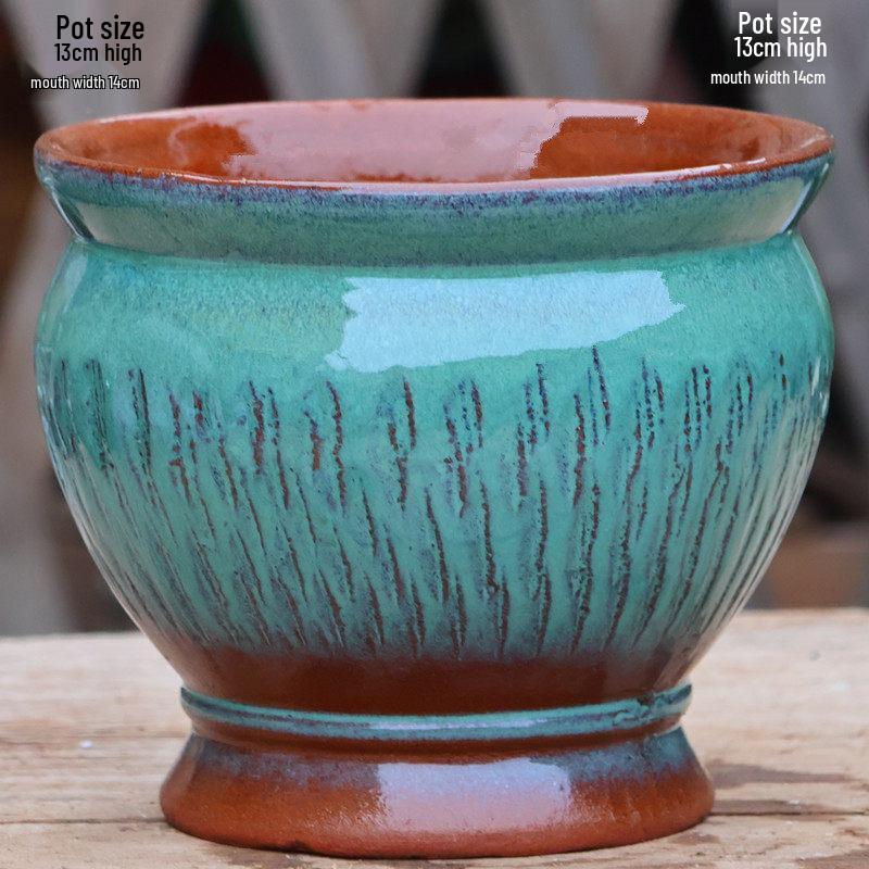 Handmade Retro Zisha Ceramic Pot for Succulents, Orchid, and Asparagus - Breathable Small Flower Pot