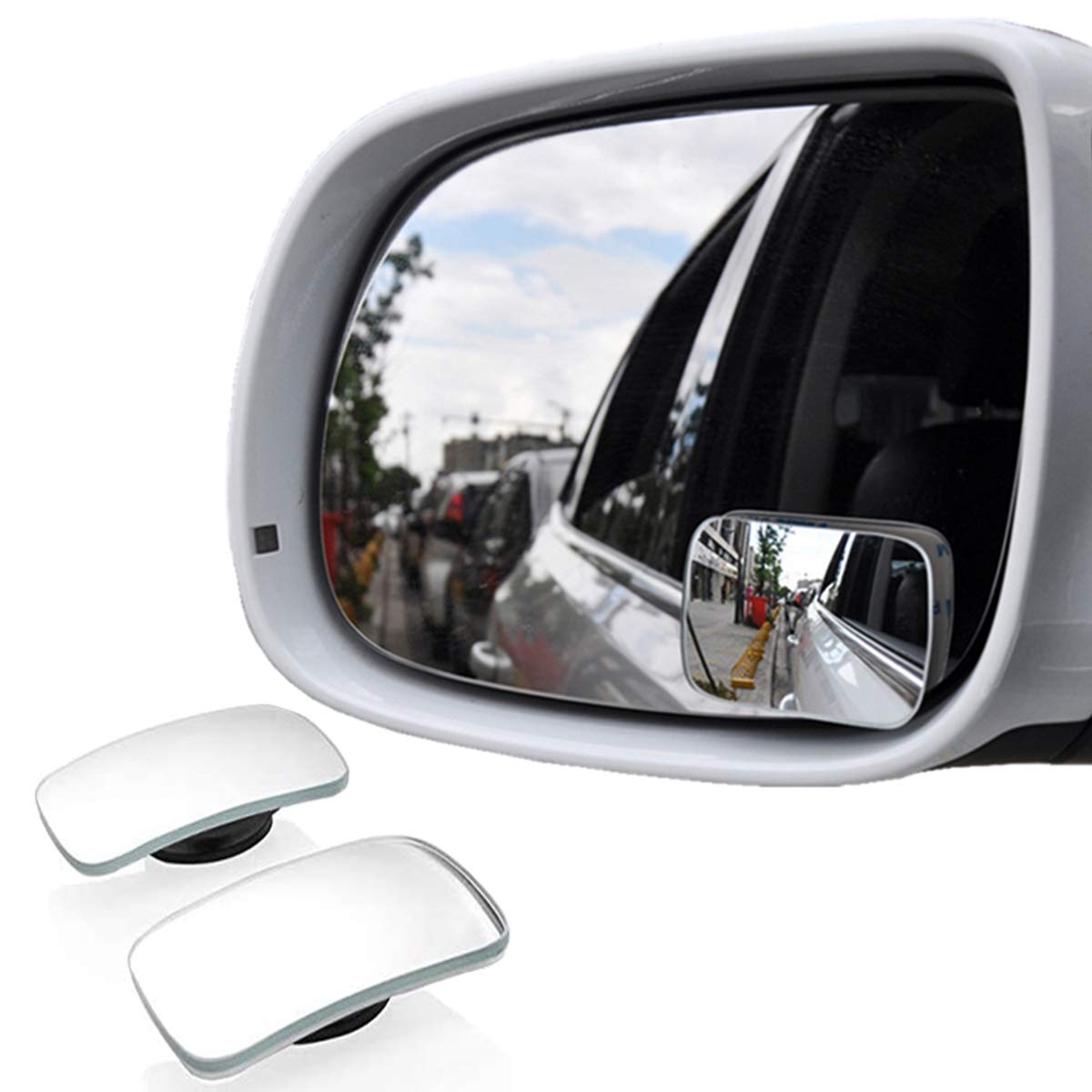 

Automotive Auxiliary Mirror, Set of 2, Car Auxiliary Mirror, 360 Degree Angle Adjustable, Blind Square