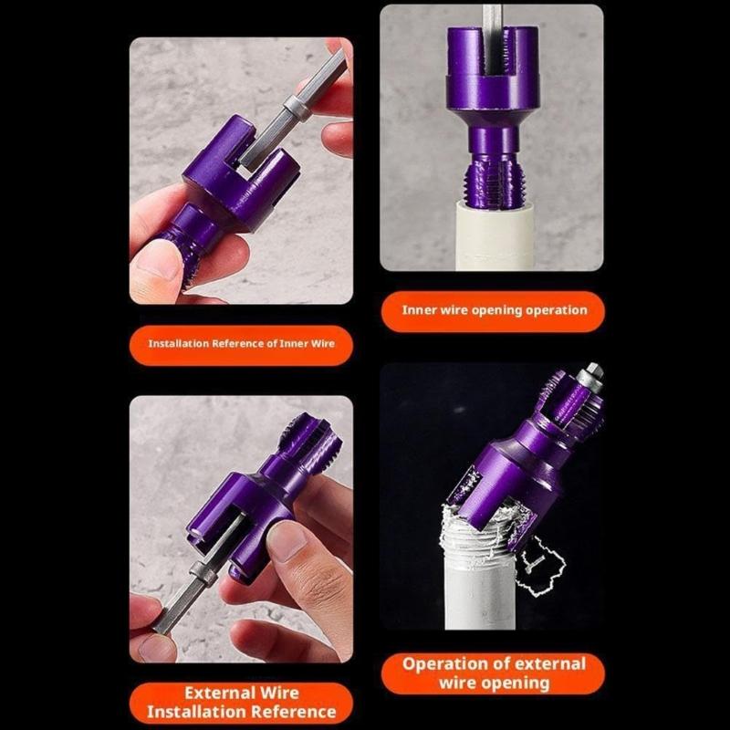 Double Function Spell Shank Pipe Threader For Half & 3/4 Inch Pipes Internal External Threading Tool With Leak Prevention Design