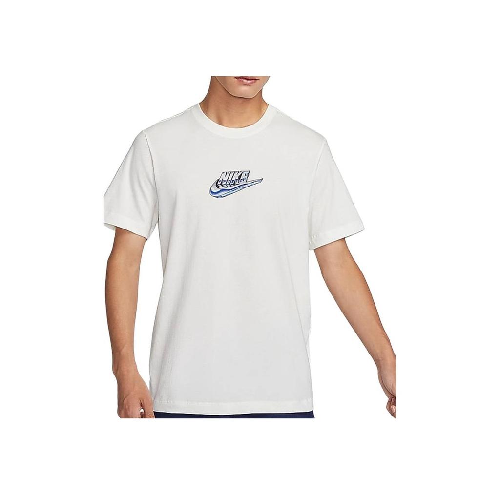 Nike Sportswear Letter Brand Logo Design Breathable Comfortable Pullover Short Sleeve T-Shirt Men T-Shirts Sail FZ5398-133