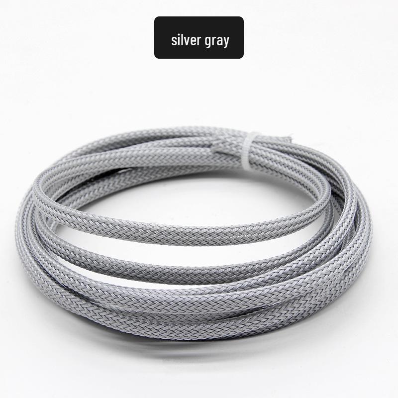 PET Braided Expandable 3mm Snakeskin Mesh Audio Cable Sleeve, Nylon Shockproof, 5 Meters