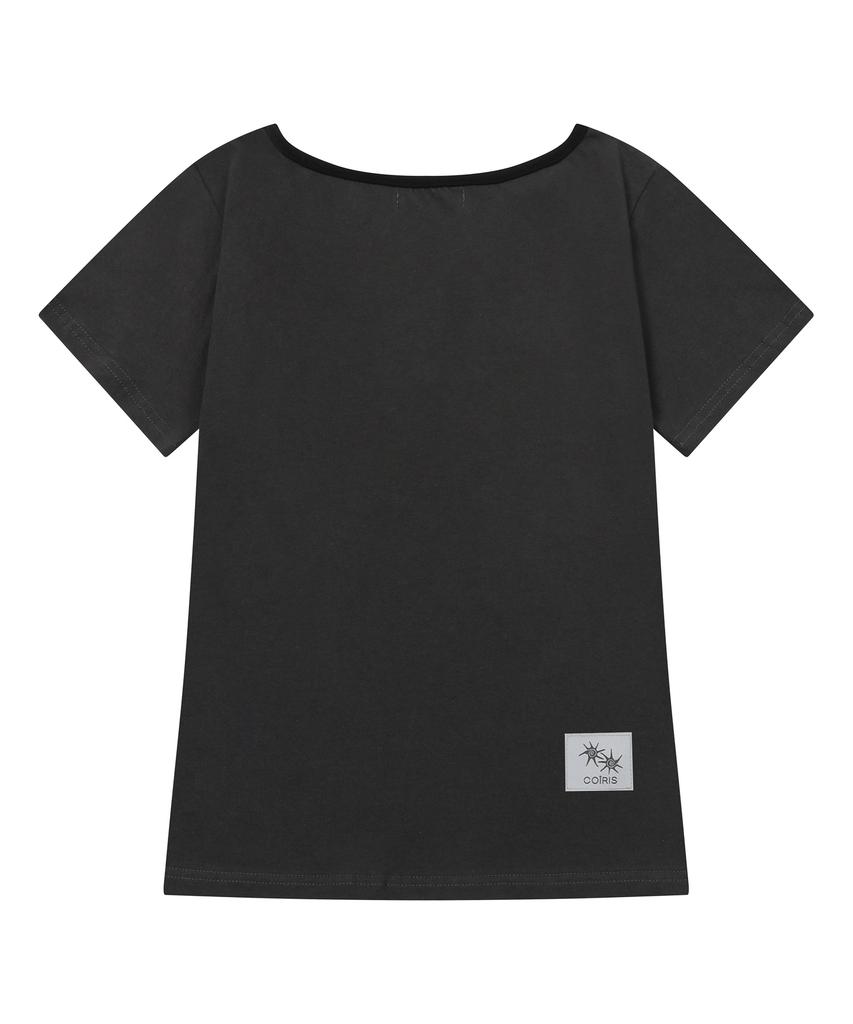 Koiliseu [One Shoulder] Laura Small Logo One Shoulder Short Sleeve T-Shirt (13 Colors)