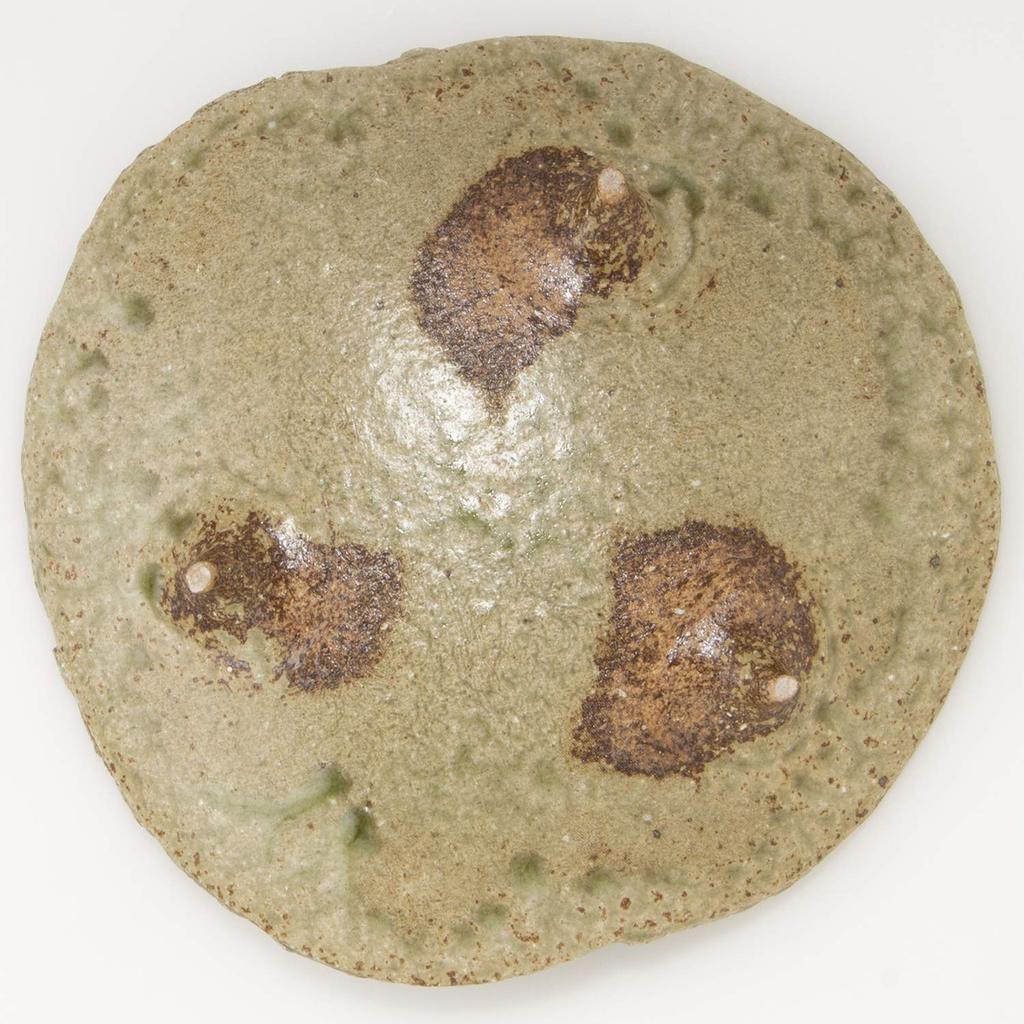 Marui Seito Shigaraki Ware Hechimon Farfurie cu picior Frunză de lotus 3-1587