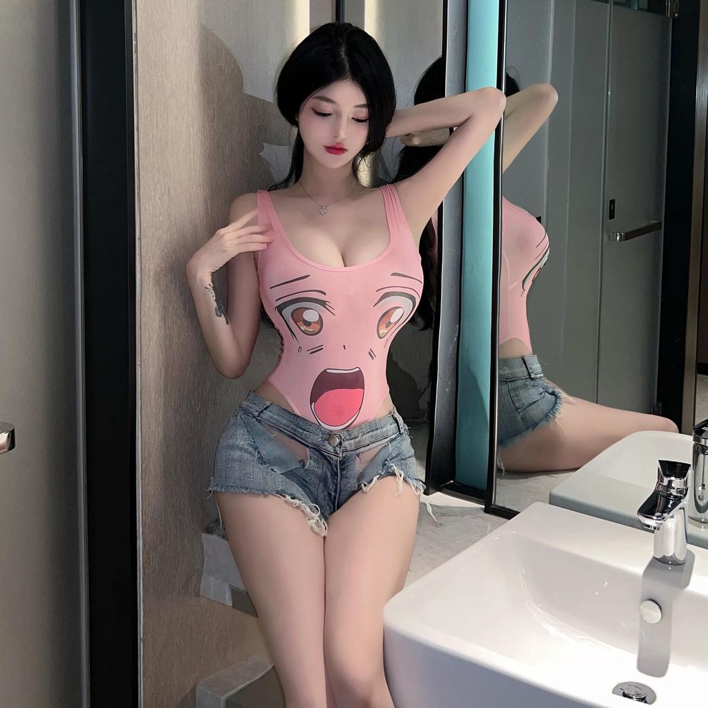 Anime-Inspired Lingerie Bodysuit: Temptation Swimsuit for Cosplay Parties, Free Size