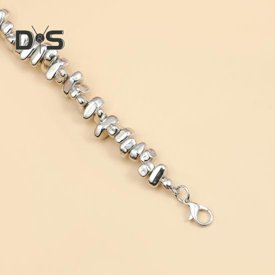 Irregular Stone Choker for Women Silver Tassel Heart Pendant Necklace Wedding Jewelry Gift for Wife Girlfriend On Valentine's Day Birthday Anniversary