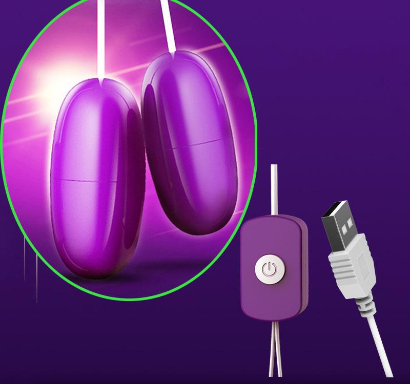 Double Vibrator Speed Jump Eggs Vibrating Clitoris Stimulator USB Adult Product Sex Toys For Women Female Masturbation