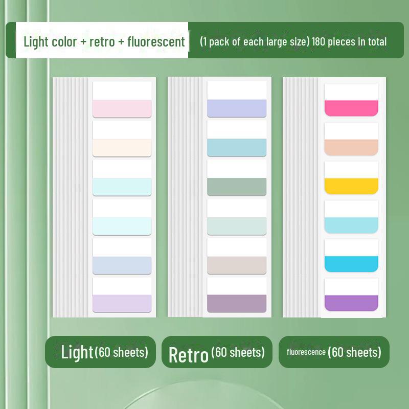 Custom Morandi Index Label Sticky Notes – Fluorescent Bookmarks for Students