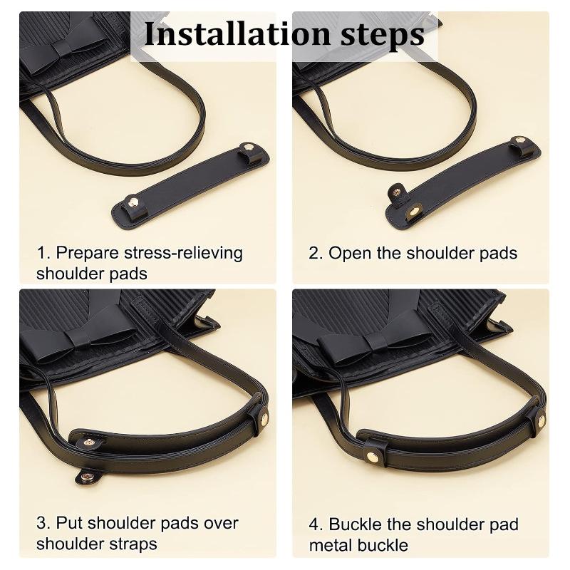 Pu Leather Shoulder Strap Pad Soft Cushion Easy Fit Pressure Relief For Handbags Backpacks Daily Use