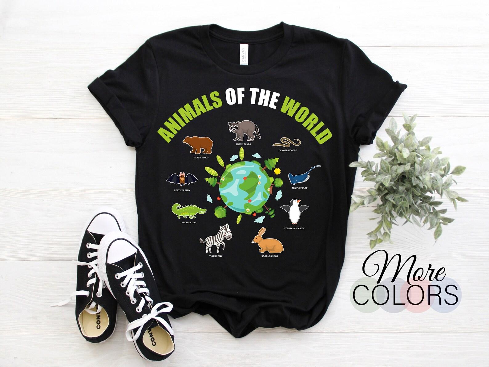 Animals Of The World Funny Rare Memes Zoo Keeper Zookeeper Study Zoology Lover Gift Costume T-Shirt, Kids Youth, Safari, Birthday Present, 100