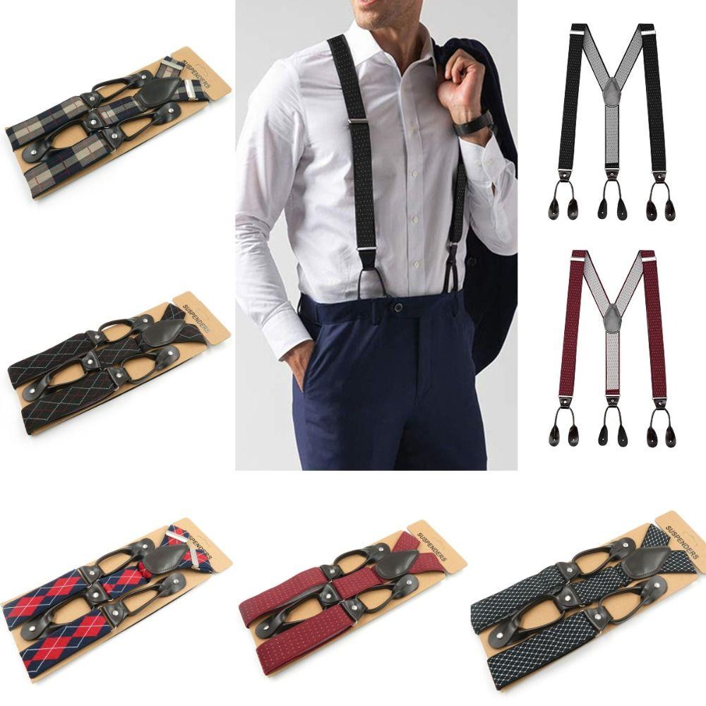 Multiple Styles Y-Back Suspenders Heavy Duty Button End Suspenders Elastic Suspenders Women