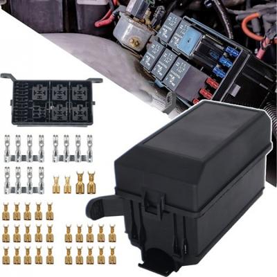 Fuse Relay Box 6 Road 12-Slot Car Trunk Marine ATCATO Block Holder Universal